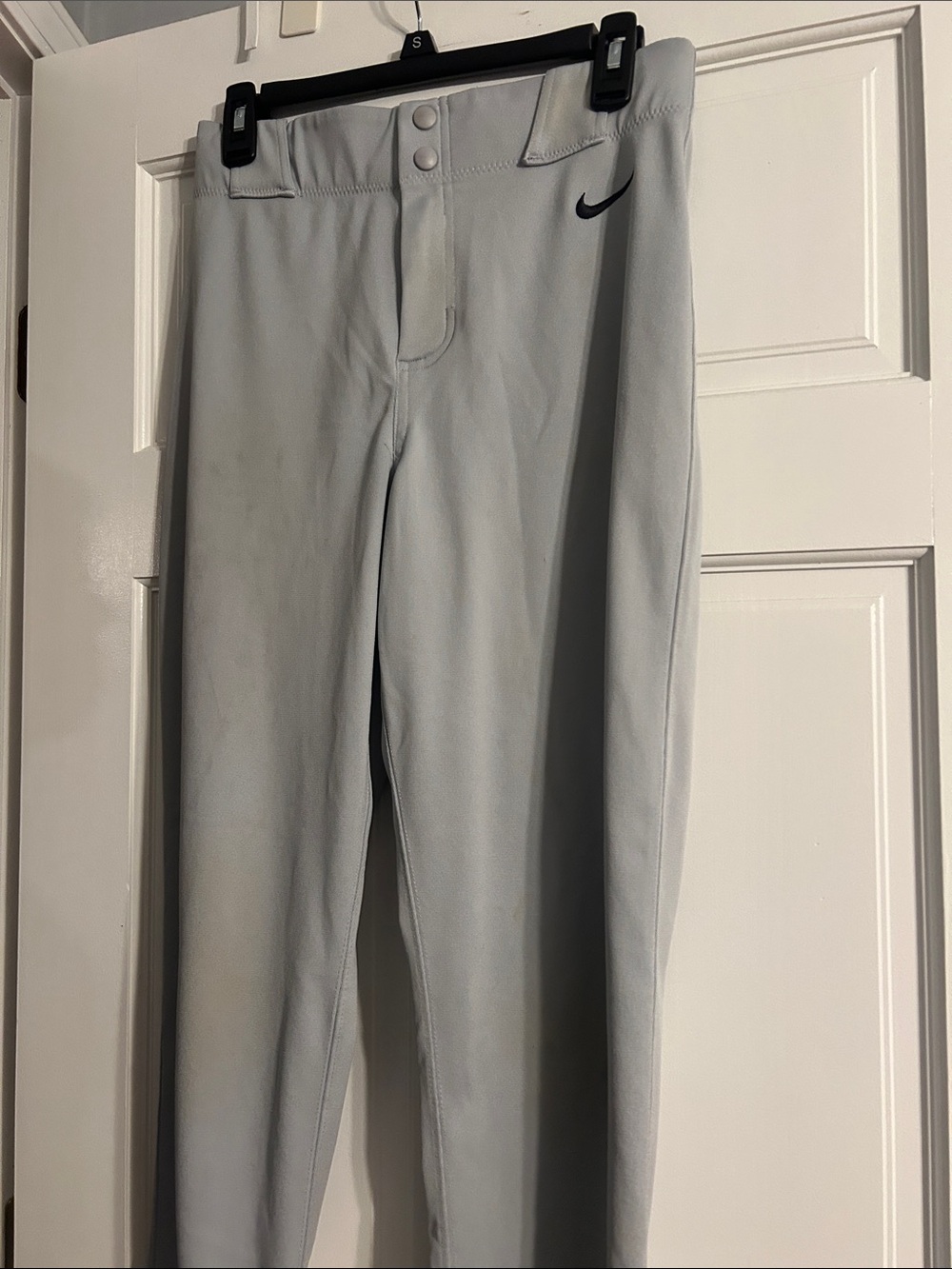 Nike Kids Light Gray Baseball/Practice Pants with Swoosh